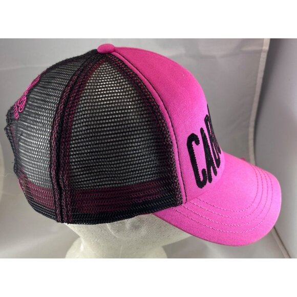 Cabo Wabo Pink Mesh Trucker Hat With Embroidered Logo & Adjustable Snapback - Picture 5 of 7
